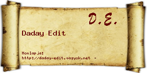 Daday Edit névjegykártya